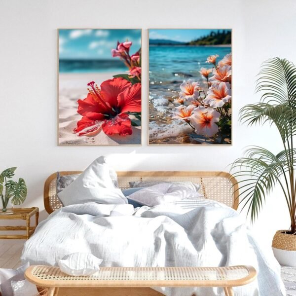 Beach Flower Diamond Art Kits for Adults5D DIY Diamond Painting Kits FlowersFull Drill Crystal Art Craft Kit Adult for Home Wall Decor 12x16inch  Arts Crafts  Sewing - Image 4