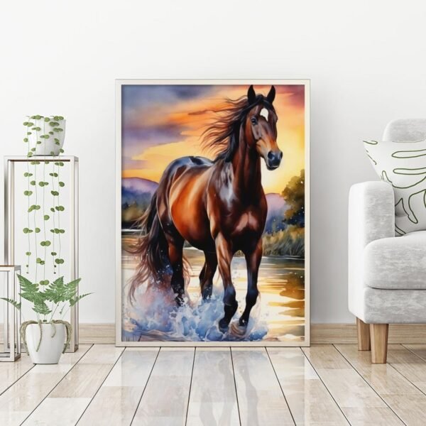 5D Diamond Painting Kits for Adults DIY Horse Diamond Art Kits for Beginners Round Full Drill Diamond Painting for Home Wall Decoration Present 1216inch Animal  Arts Crafts  Sewing - Image 2