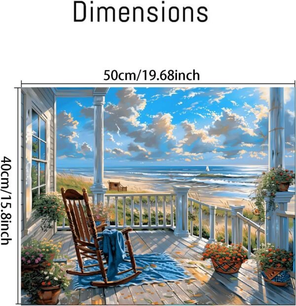 Landscape Paint by Numbers Kit for Adults Beginners Beach Adult Paint by Numbers on Canvas Acrylic Paint Crafts for Home Decor (16x20inch) - Image 2